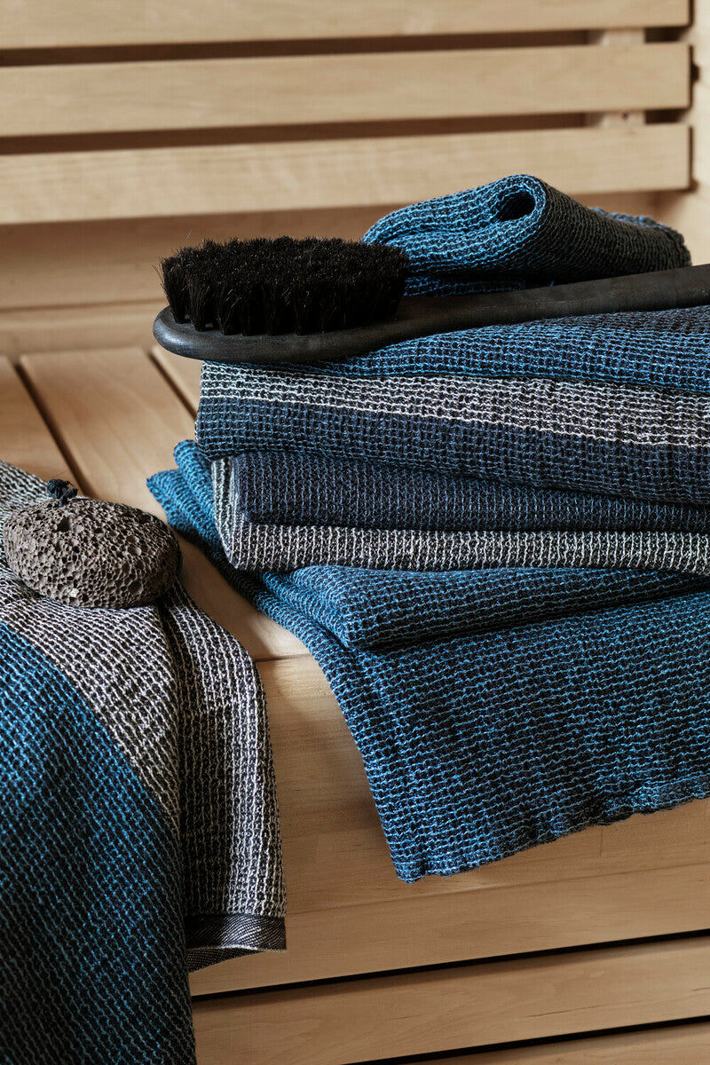 TERVA towel 65x130 cm white-multi-rainy blue *