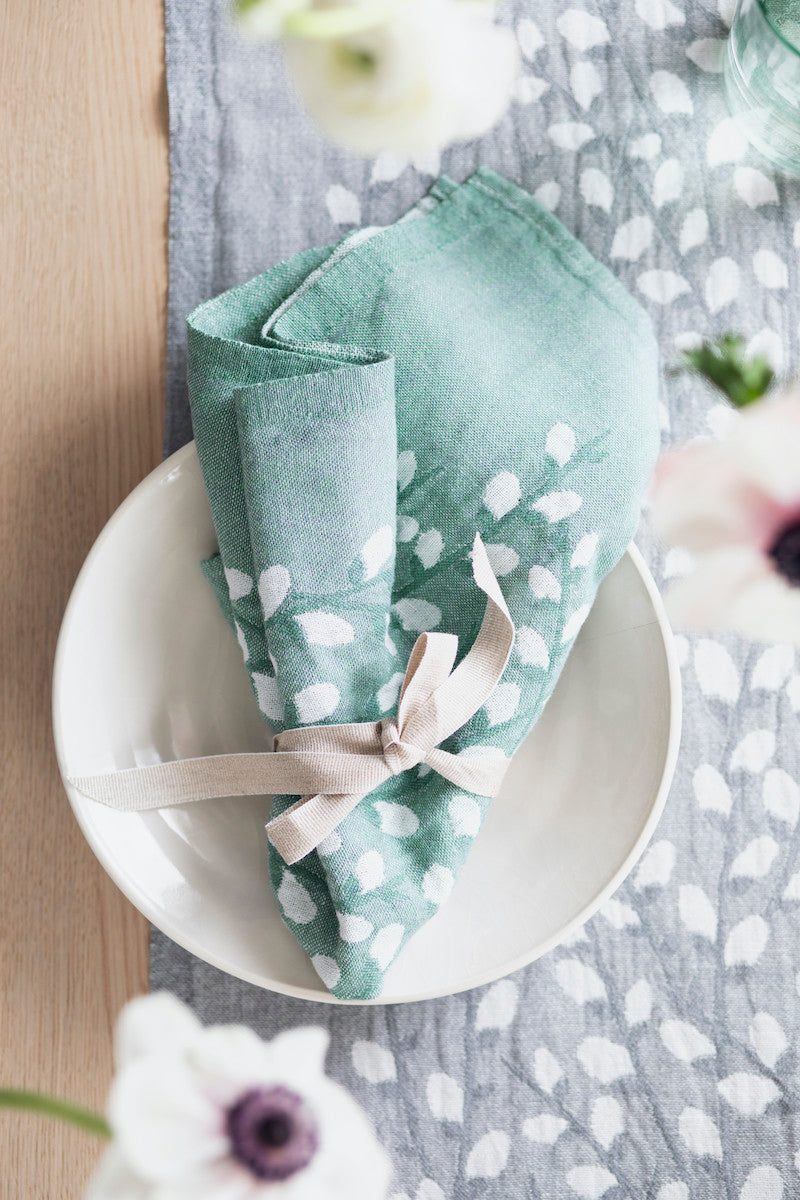 VARPU towel 48x48cm 8/white-grey washed linen-cotton *