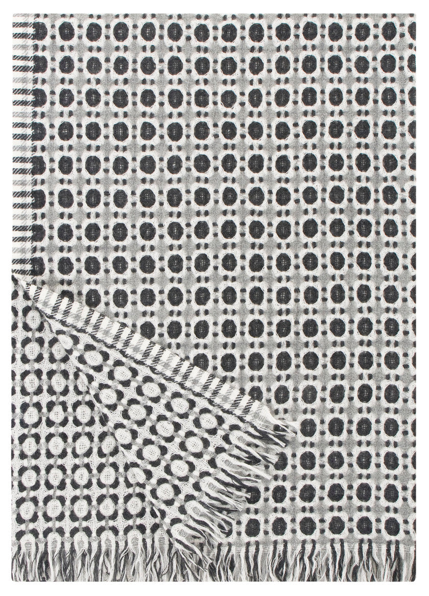 Corona wool blanket (grey-black, 130 x 170 cm)
