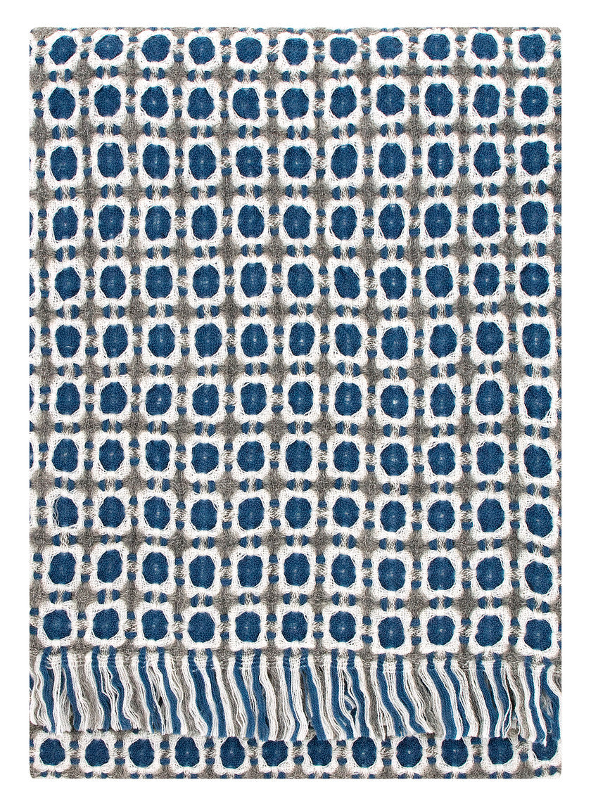 Corona wool blanket (grey-rainy blue, 130 x 170 cm)