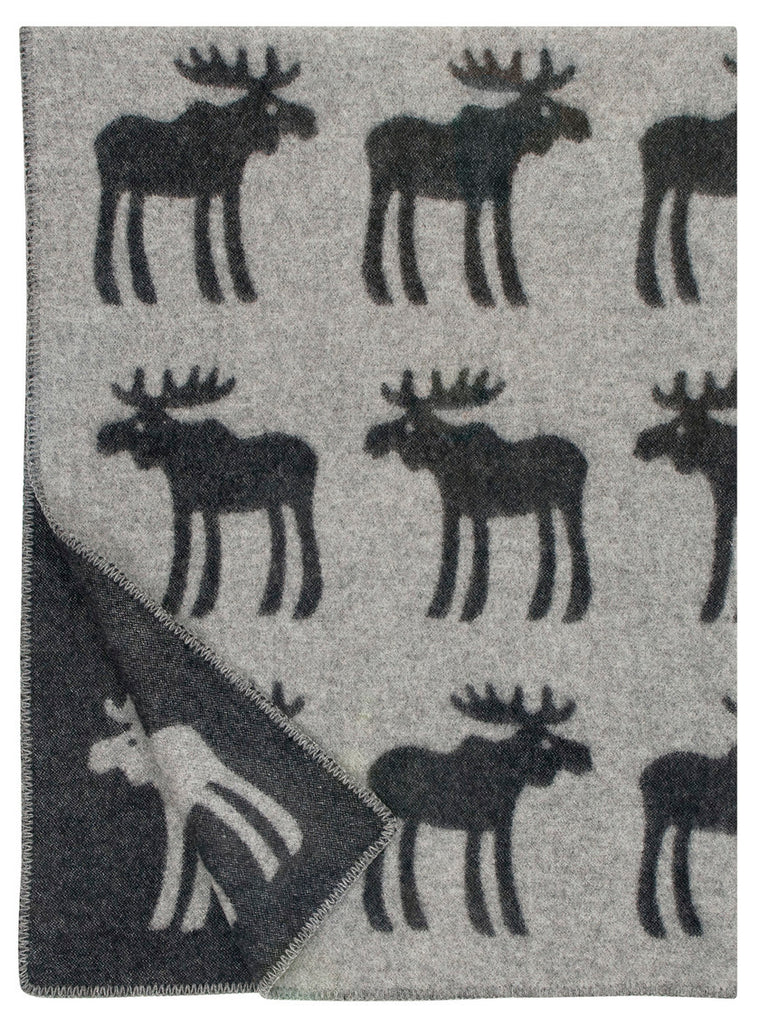 Hirvi wool blanket (grey-black, 130 x 180 cm) — Studio Pazo