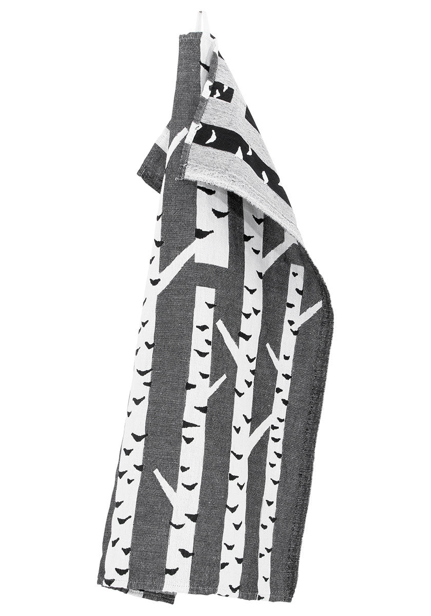 KOIVU towel 48x70cm 9/white-black