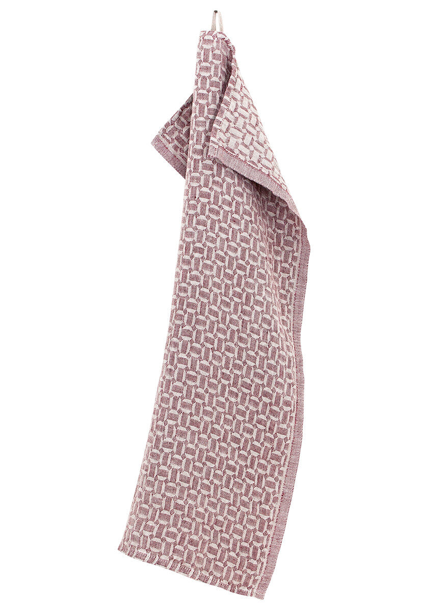 MAUSTE towel (linen-bordeaux, 48 x 70 cm) *