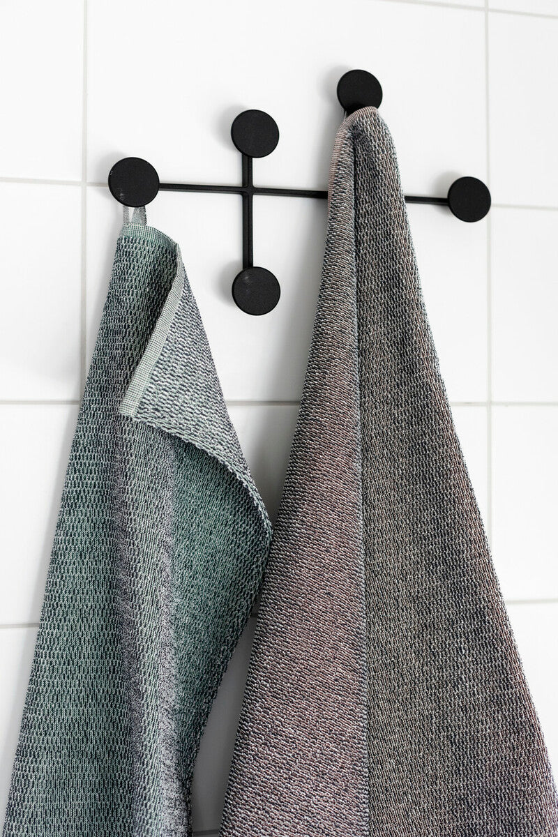 MERI towel 75x150cm  9/white-black linen terry