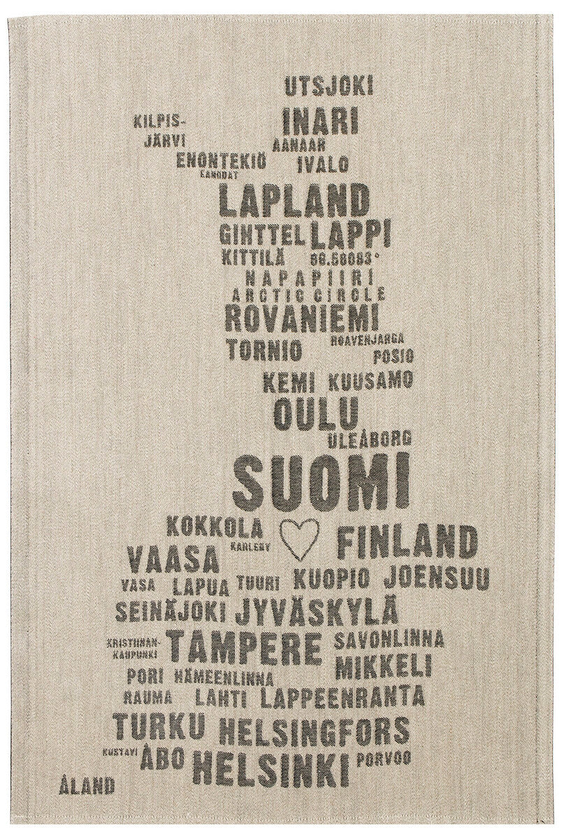 MY FINLAND towel (linen-black, 46 x 70 cm) *