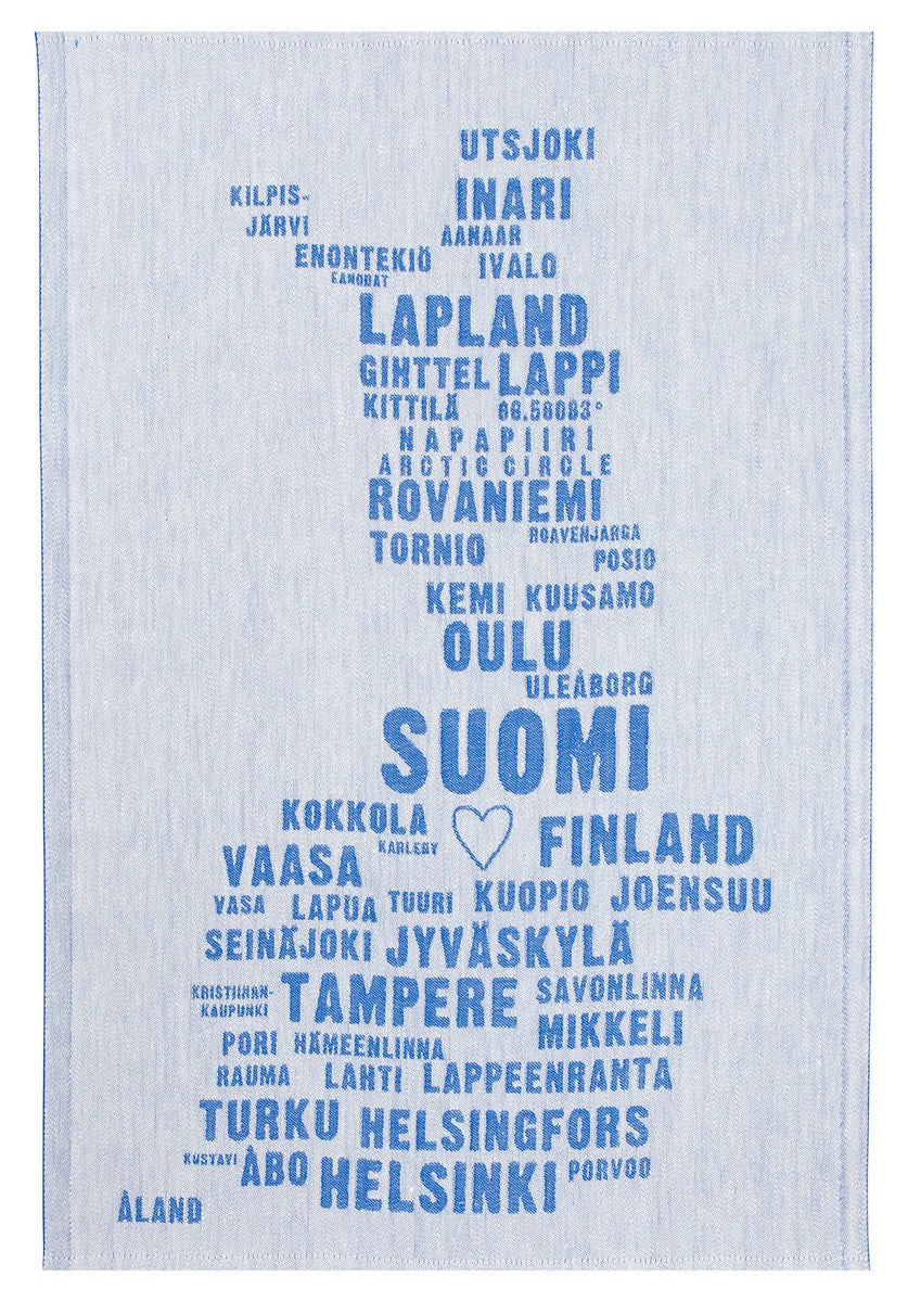 MY FINLAND towel (white-blue, 46 x 70 cm) 05157