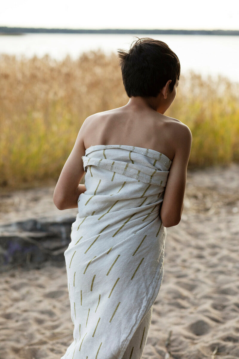 PAUSSI towel 95x180cm 99/white- grey