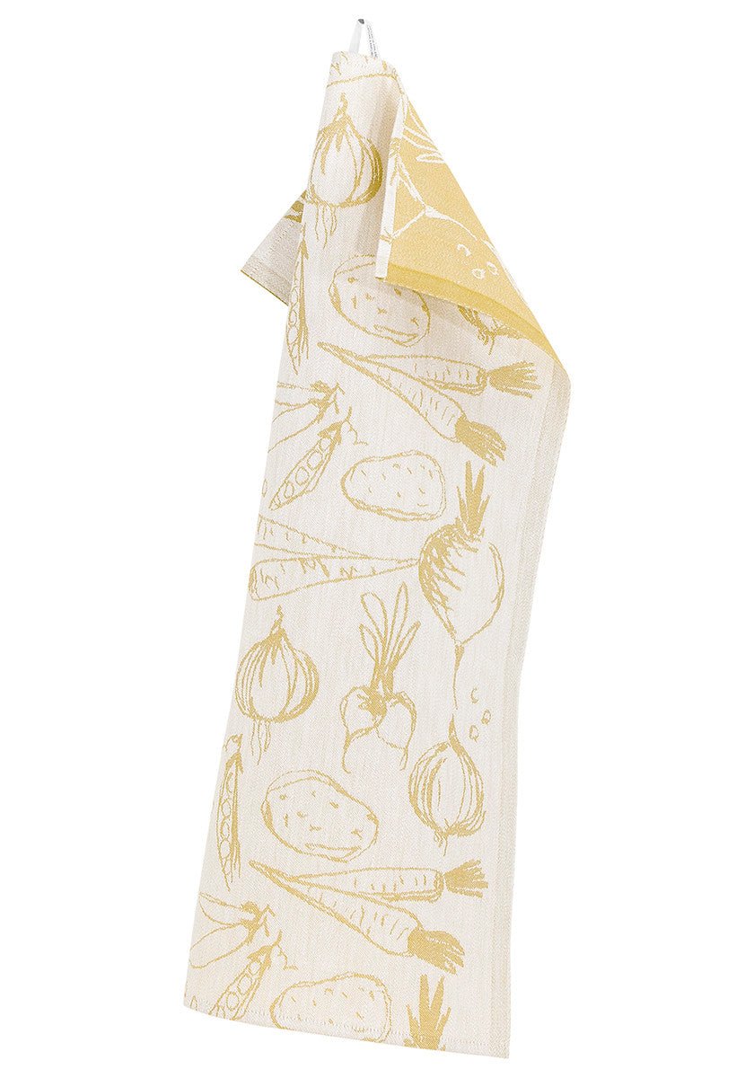SADONKORJUU towel 46x70cm 7/white-gold linen-cotton 79977 *