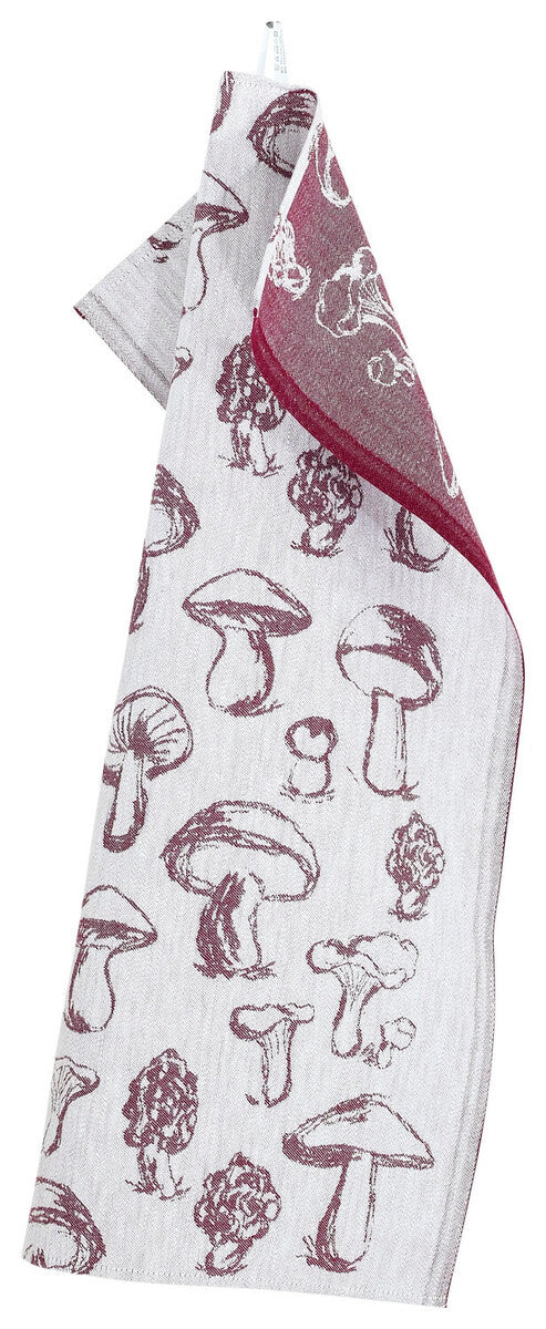 Sienimetsä tea towel (2/white-bordeaux, 46 x 70 cm) 18927 *