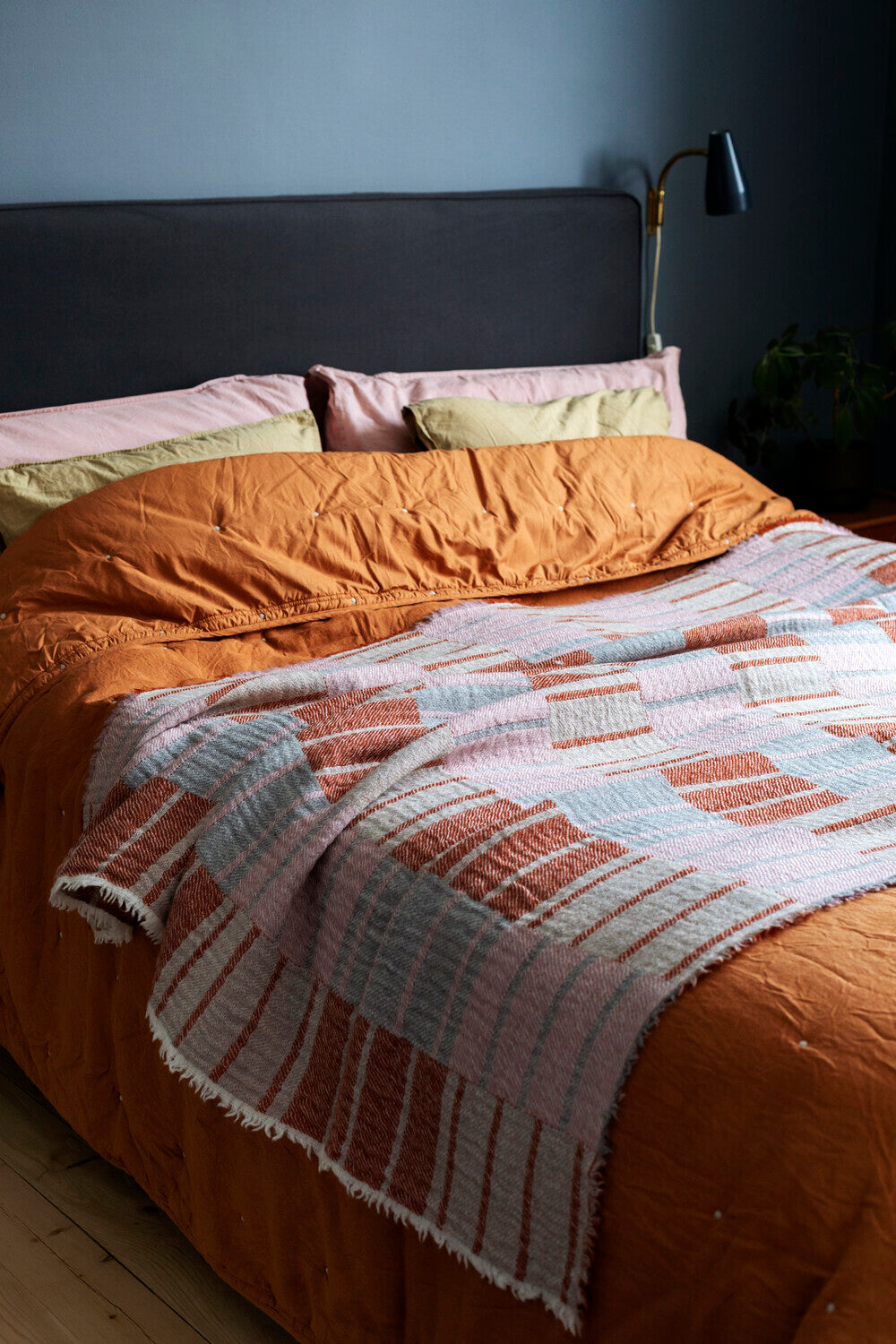 SOINTU blanket 140x180cm 3/red-cinnamon 100% wool
