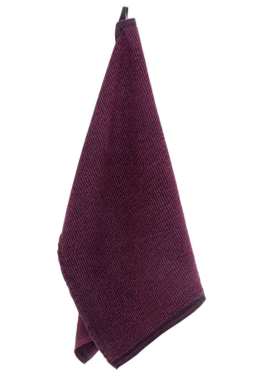 TERVA towel 85x180 cm -black-bordeaux*