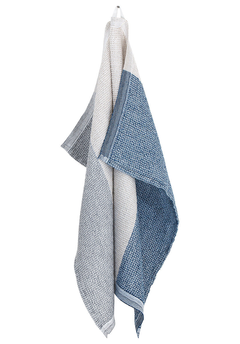 TERVA towel 65x 130 cm white-multi-blueberry *