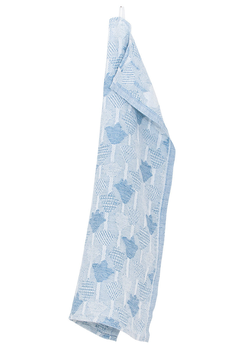 TULPPAANI towel (white-rainy blue, 46 x 70 cm) *