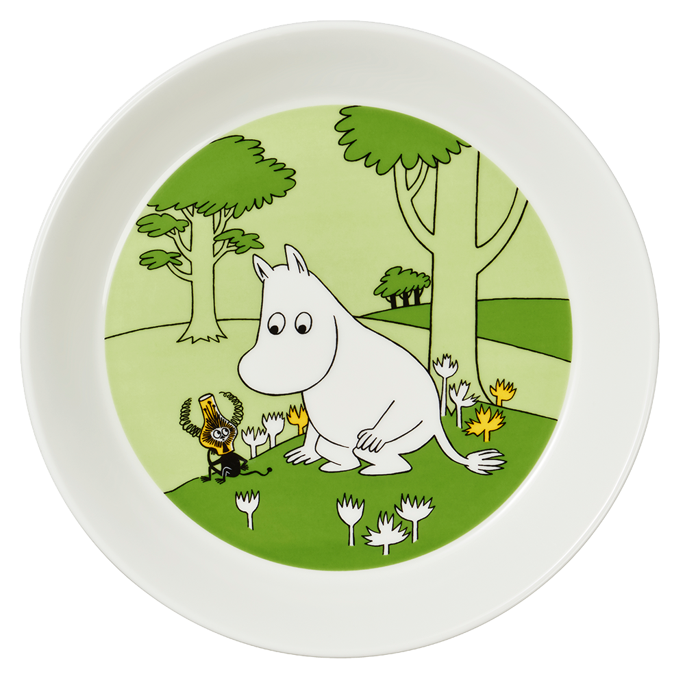 MOOMIN CLASSICS  Plate 19cm  / 7.5" Moomintroll grassgreen