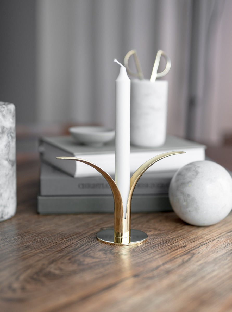 The Lily Candlestick -Brass