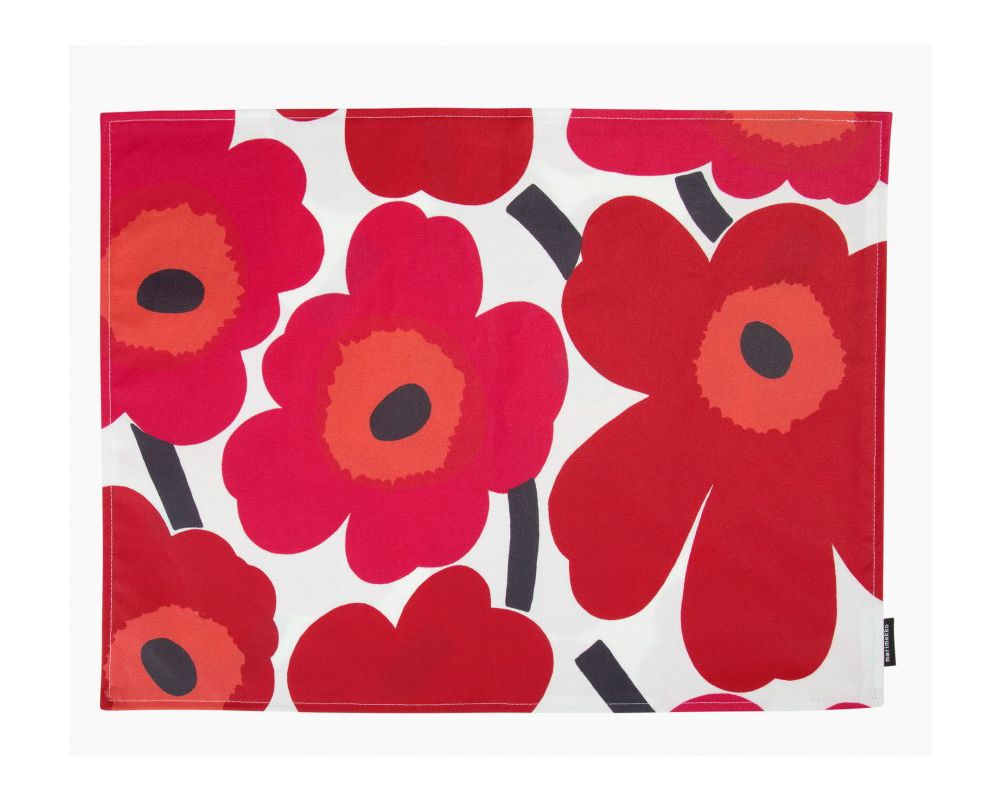 Pieni Unikko acrylic coated placemat white red