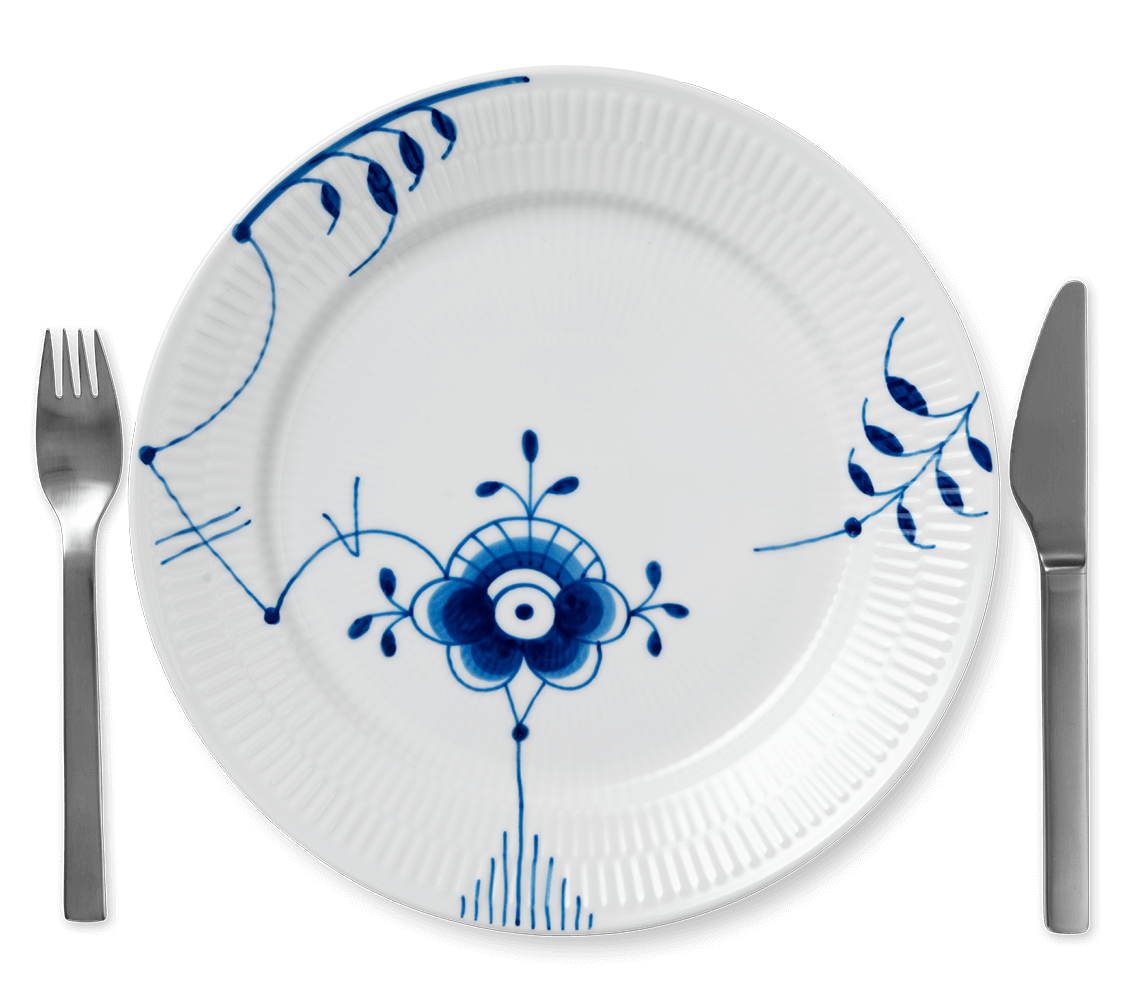 Blue Fluted Mega Dinner plate # 6 10.75"  / 27 cm
