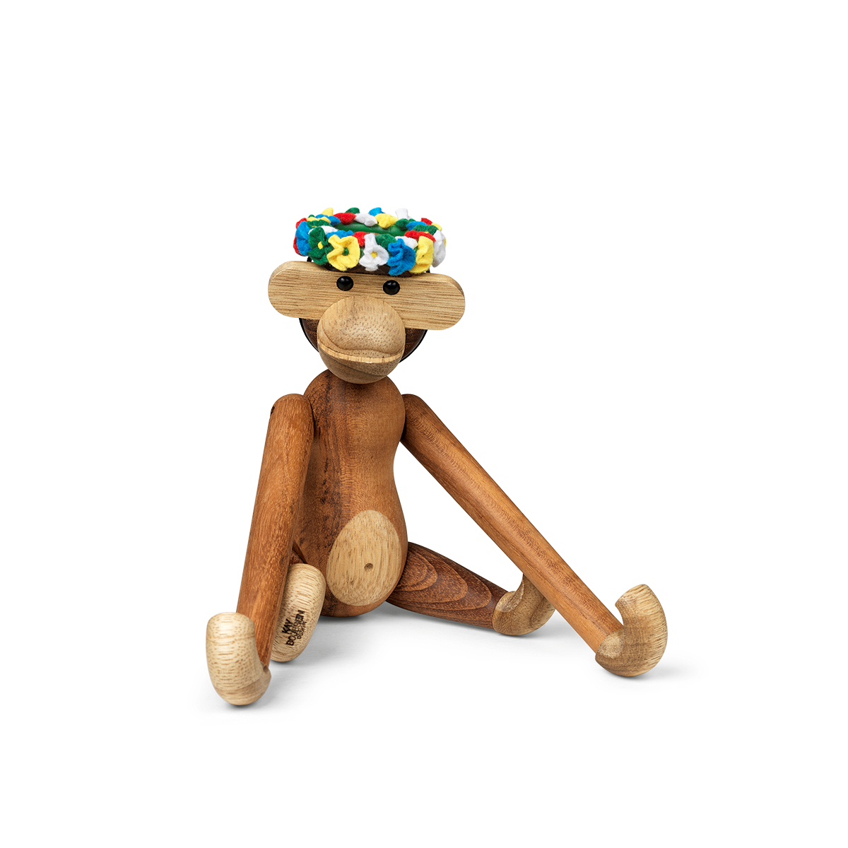 Kay Bojesen wooden Figure Hat Small monkey Midsummer wreath crown Ø5 cm