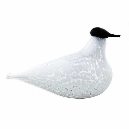 Glass BIRD Tilhi / Waxwing white 17cm