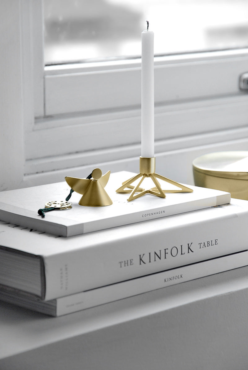 Tangle star candleholder, 2 pcs - brass