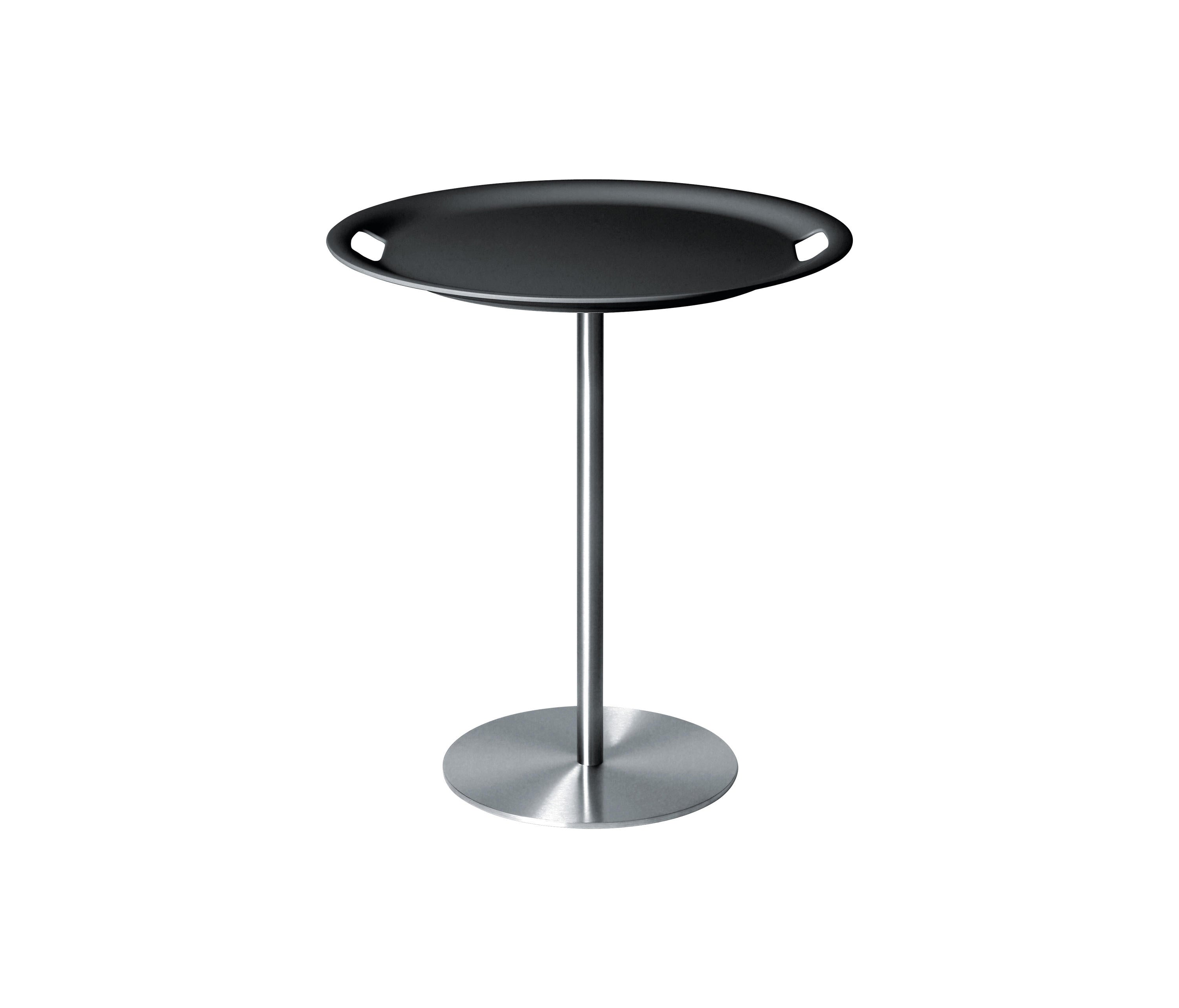 JM12 DG Op-la tray/table, base in stainless steel, top and tray in ABS, dark grey