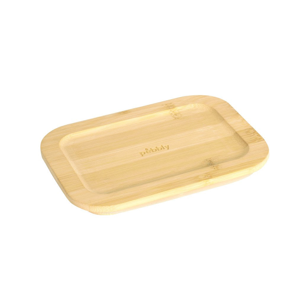 Pebbly RECTANGULAR Container 1500ml/50.5oz Glass w/Bamboo Lid 22x16.5x7.5cm