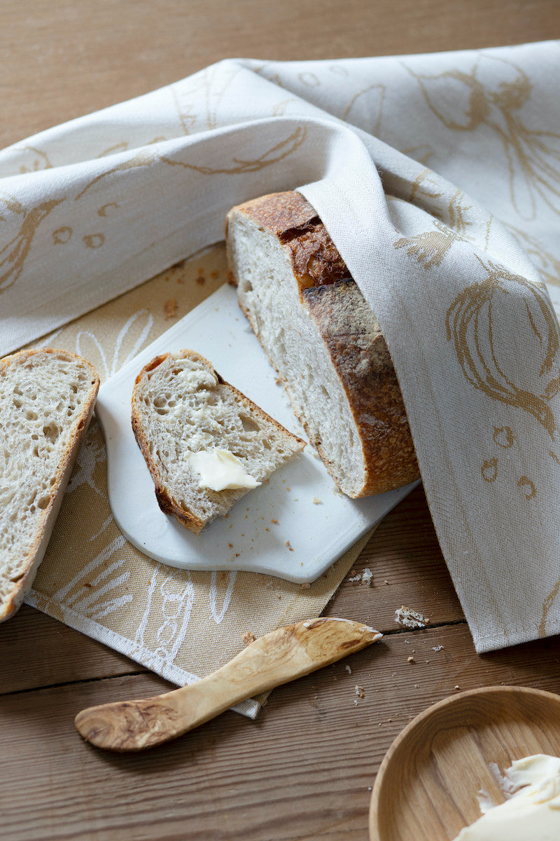 SADONKORJUU towel 46x70cm 7/white-gold linen-cotton 79977 *