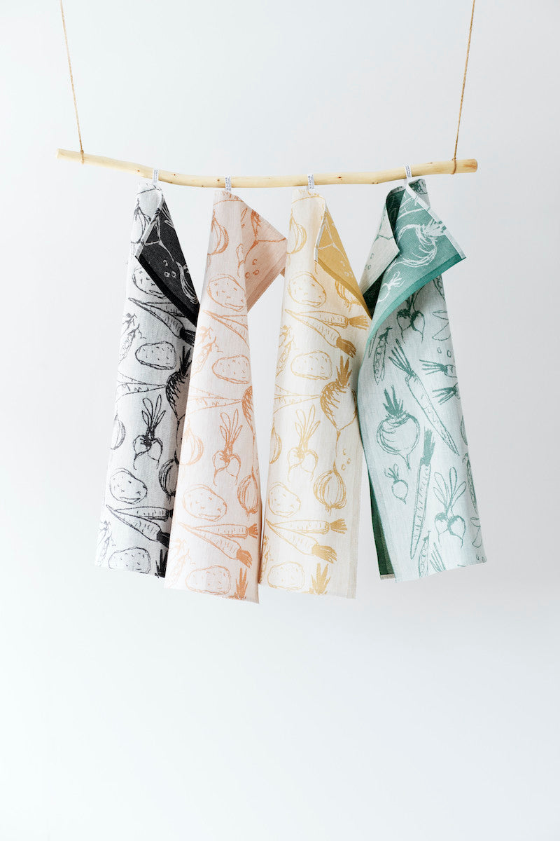 SADONKORJUU towel 46x70cm 7/white-gold linen-cotton 79977 *