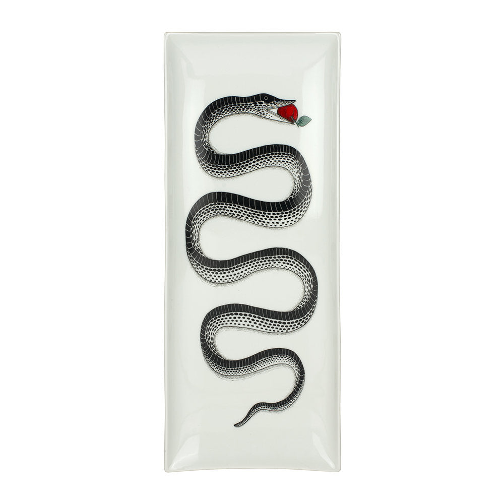 Rectangular tray Snake - Black/White