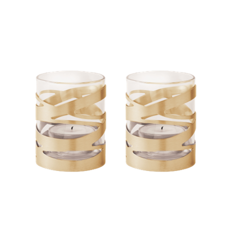 Tangle tealightholder, 2 pcs - brass