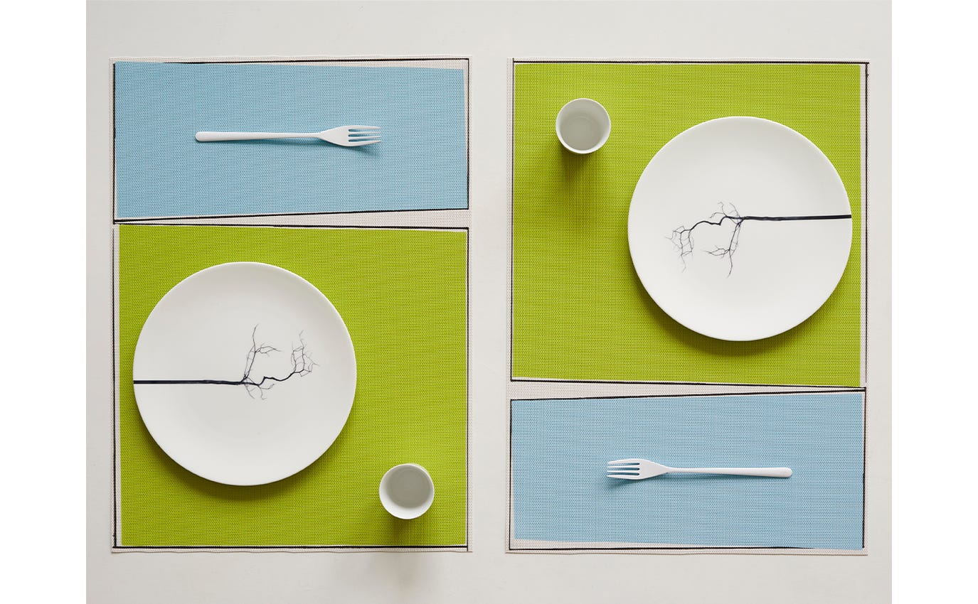 * SALE Chilewich Placemat Rectangle Freehand Salsa