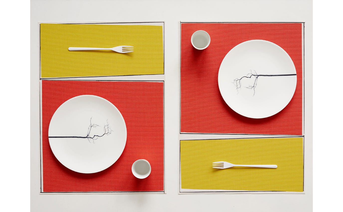 * SALE Chilewich Placemat Rectangle Freehand Salsa