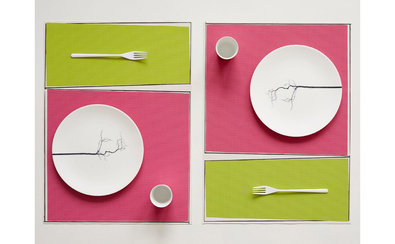 * SALE Chilewich Placemat Rectangle Freehand Salsa