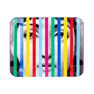 Fornasetti tray wood rectangular 48cmx60cm - Face and stripes