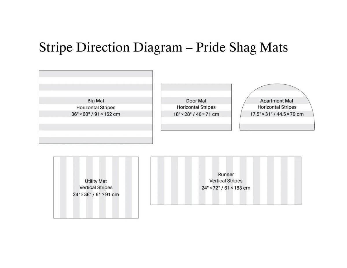 Chilewich Shag Mat Pride Stripe Big Mat 36x60