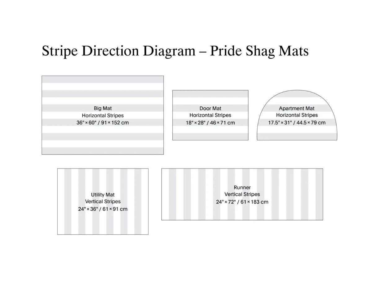 Shag Runner Mat Pride Stripe  24"x72"