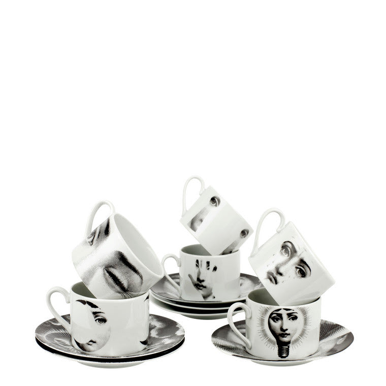 Set 6 tea cups Tema e Variazioni 2005 black/white