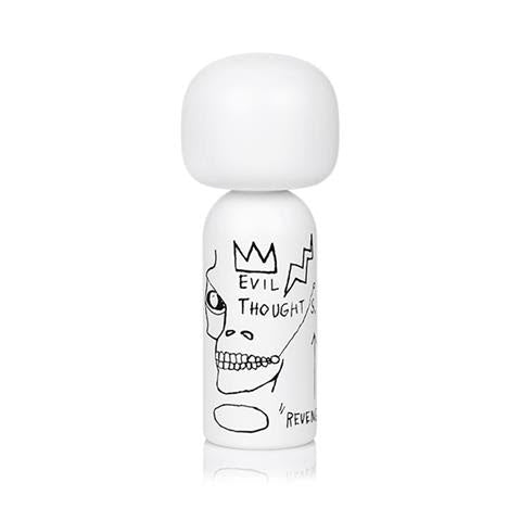 Kokeshi Doll by Sketch.Inc for Lucie Kaas Jean-Michel Basquiat  - Evil Thoughts White