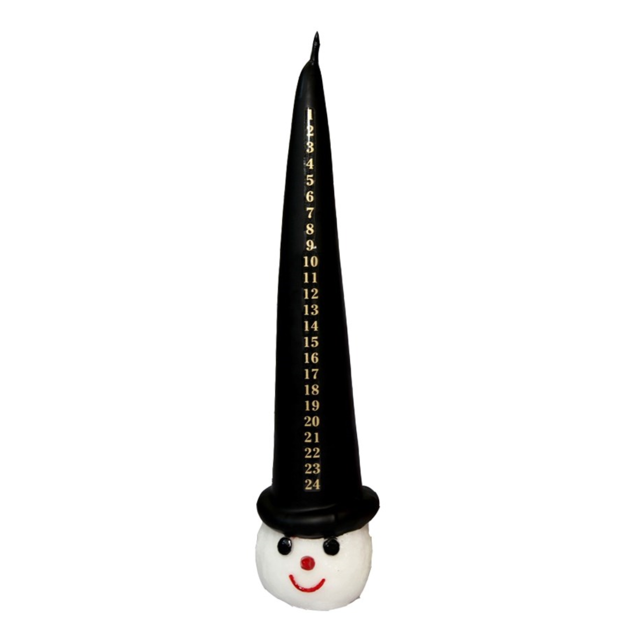 Danish Candle : 12" calendar candle: Snowman Advent Christmas Calendar