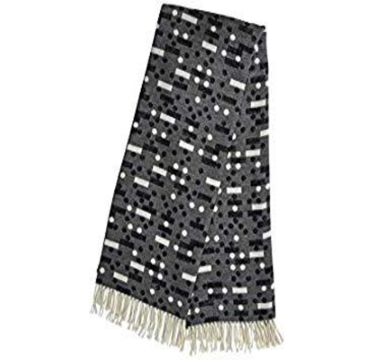 Blanket cotton 130x170cm - Domino grey black white