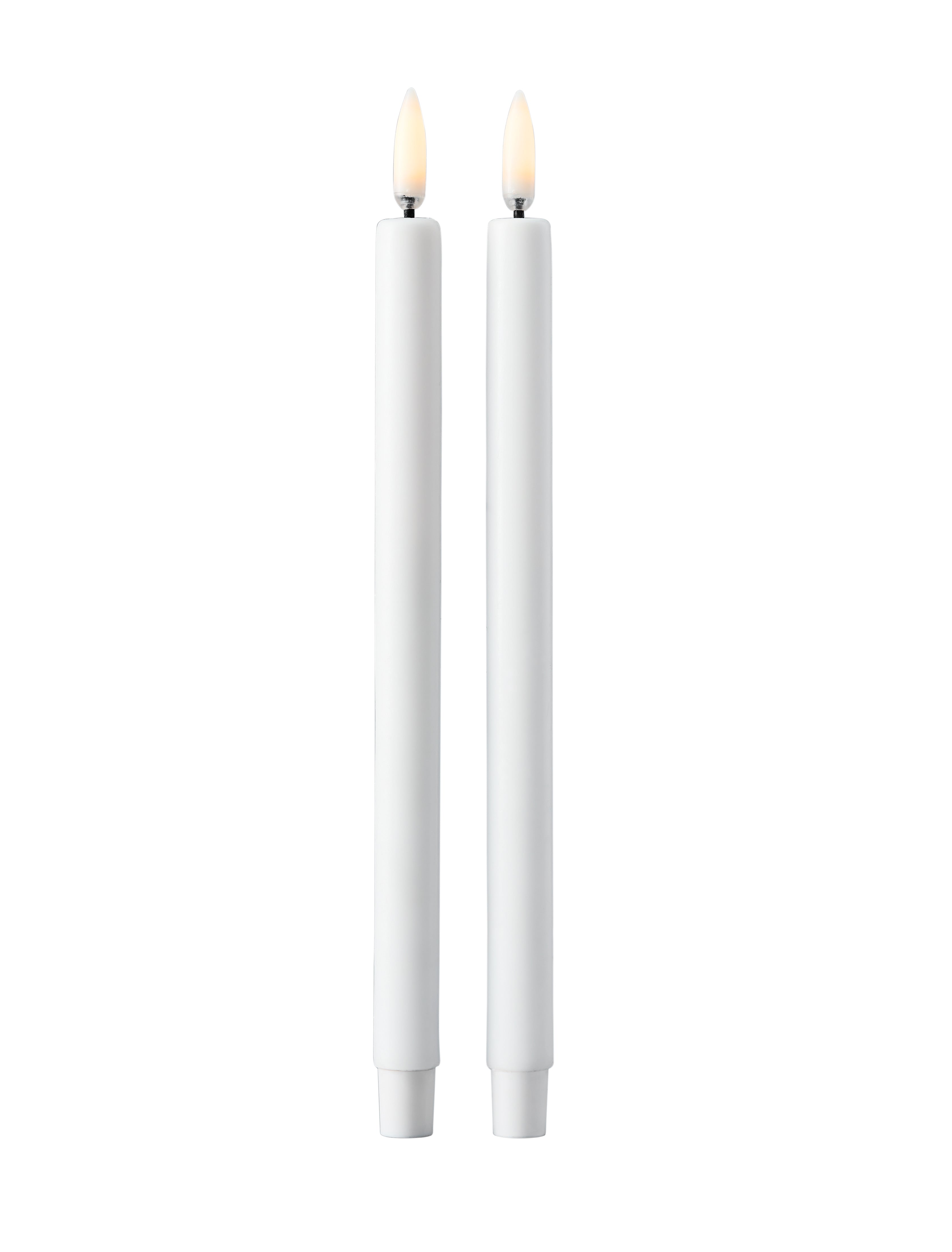 STOFF LED taper candles by Uyuni Lighting, box w/2 pcs, white