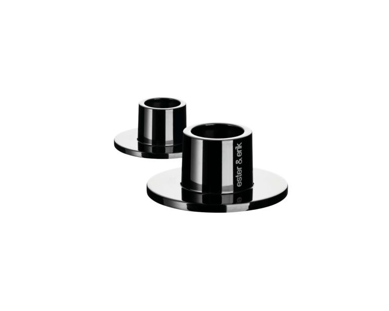 Candle Holders 2pcs. Slim Black