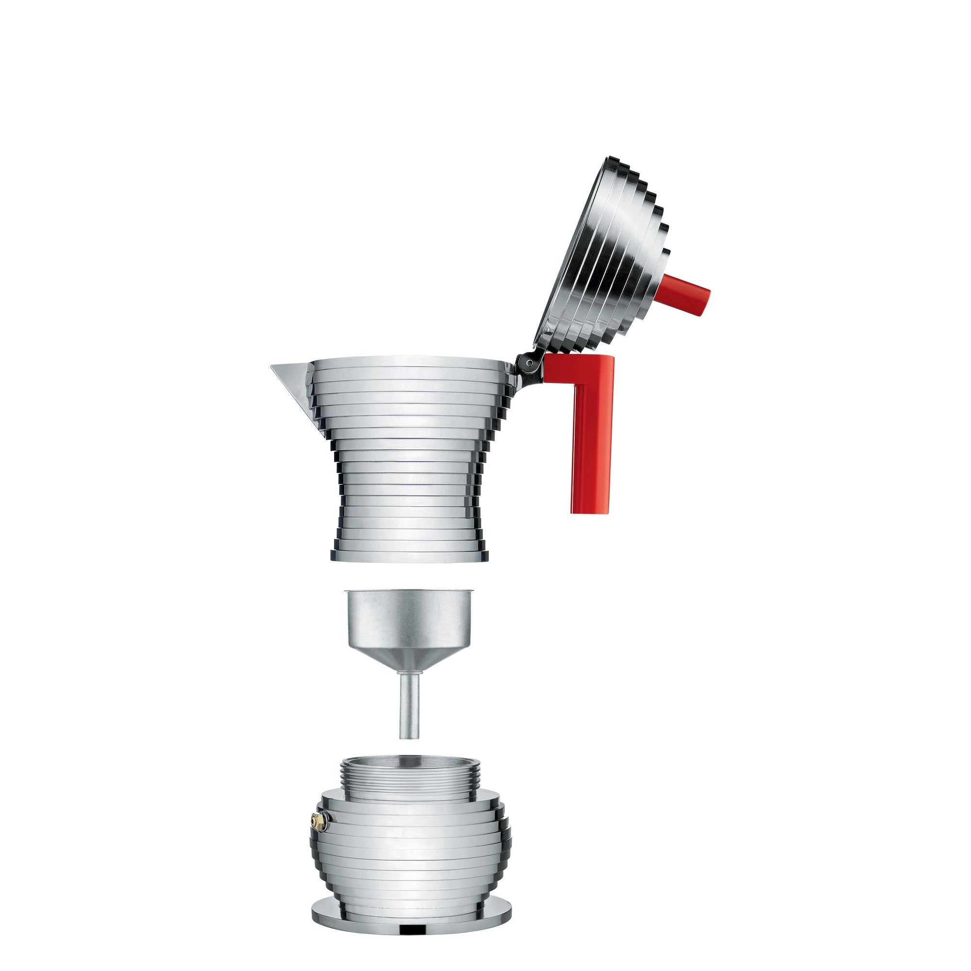 MDL02/6RFM - Pulcina Espresso coffee maker 6 cup red induction