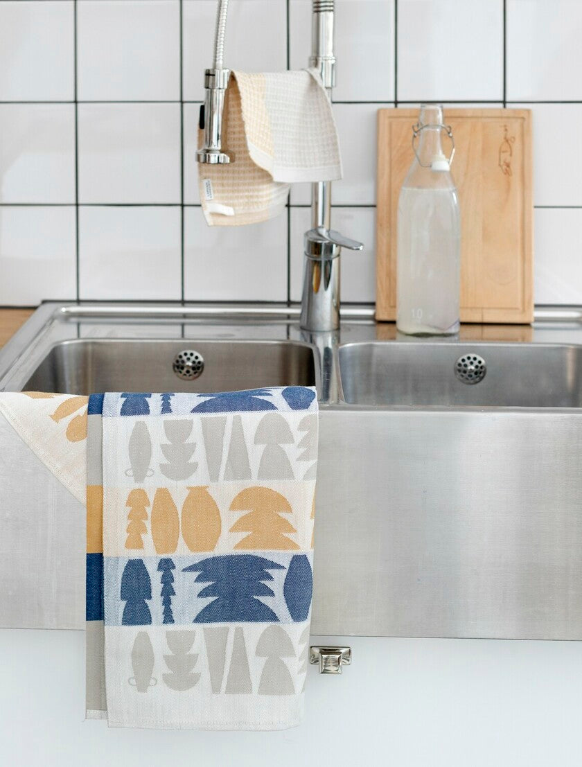 KIPOT towel 46x70cm 5/gold-blueberry-linen linen-cotton