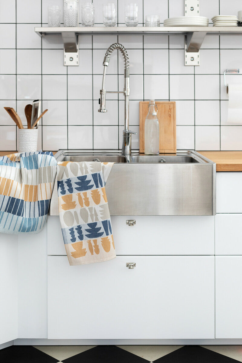 KIPOT towel 46x70cm 5/gold-blueberry-linen linen-cotton *